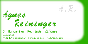 agnes reininger business card